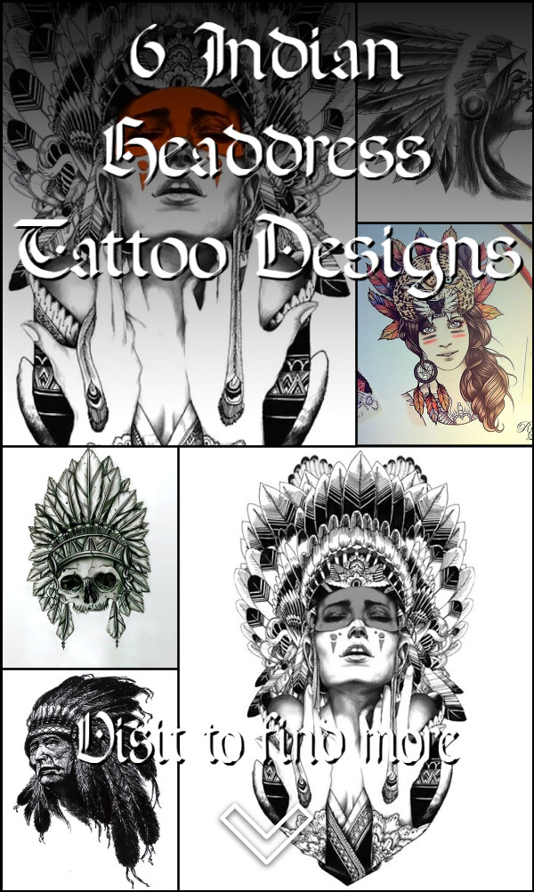 6 Indian Headdress Tattoo Designs