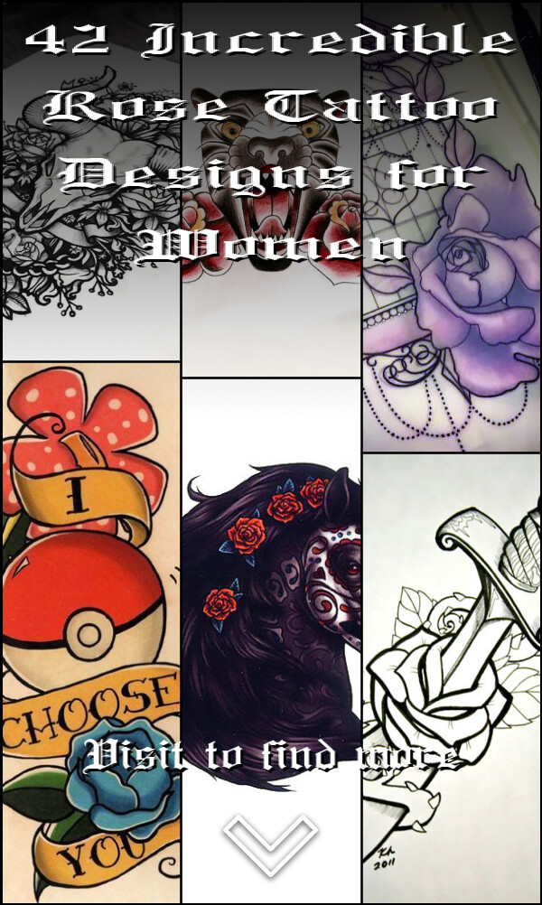 42 Incredible Rose Tattoo Designs for Women