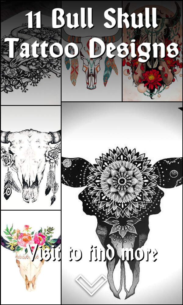 11 Bull Skull Tattoo Designs