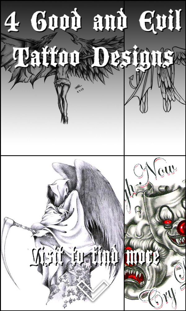 4 Good and Evil Tattoo Designs