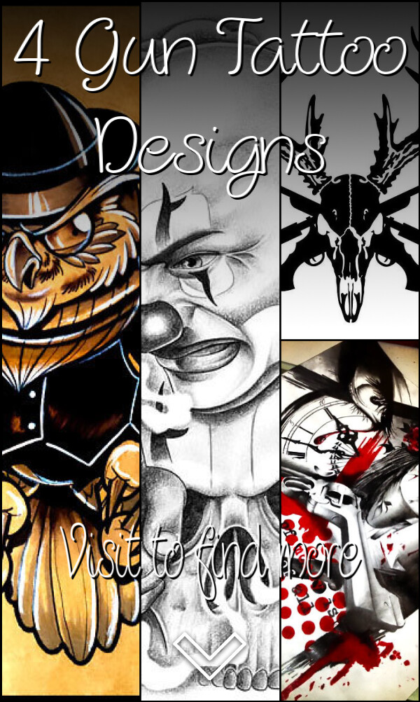 4 Gun Tattoo Designs