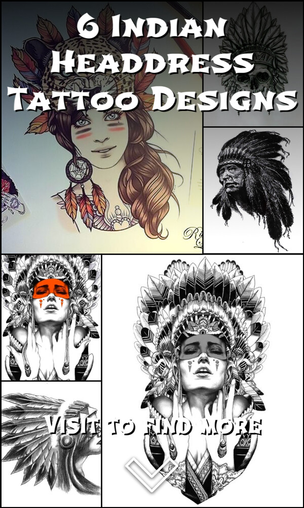 6 Indian Headdress Tattoo Designs