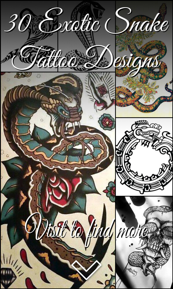 30 Exotic Snake Tattoo Designs