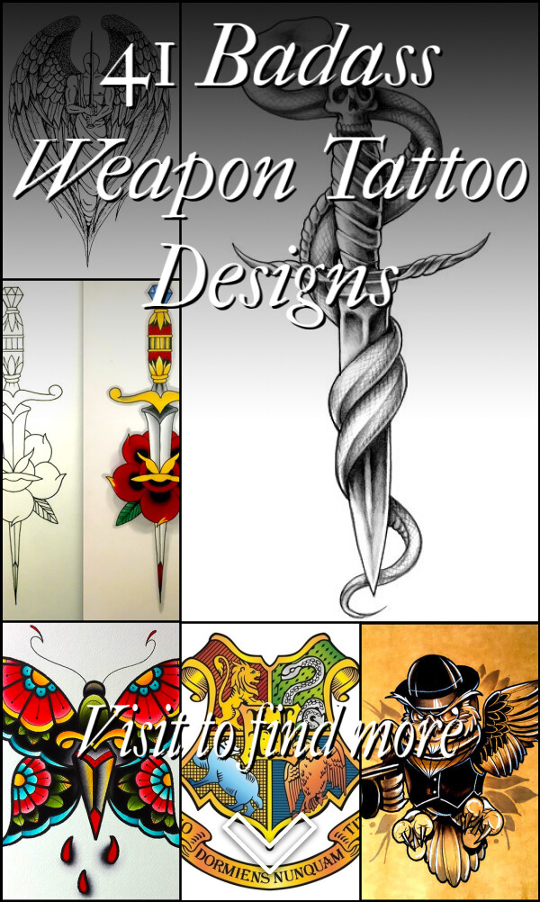 41 Badass Weapon Tattoo Designs