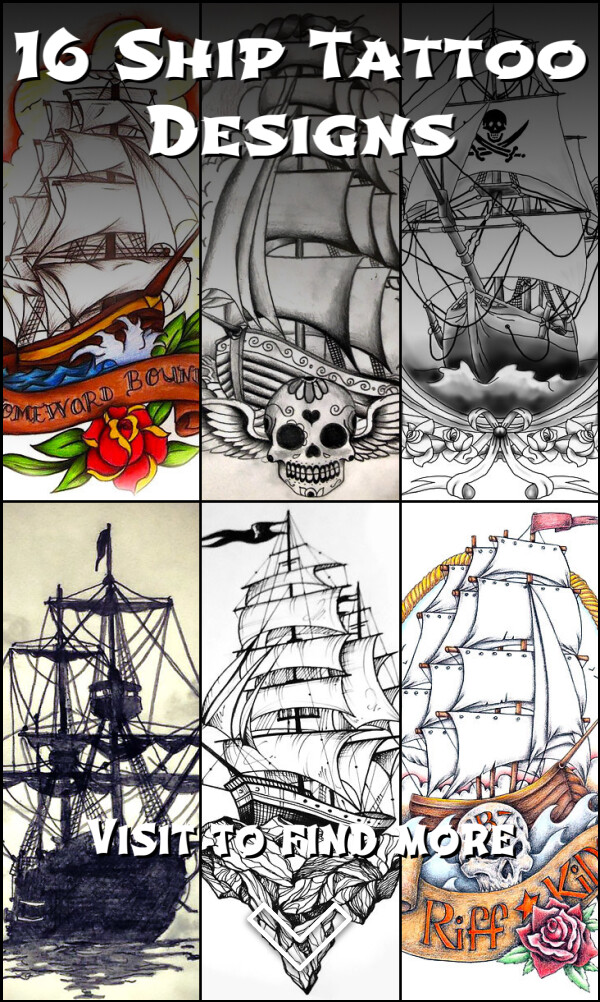 16 Ship Tattoo Designs