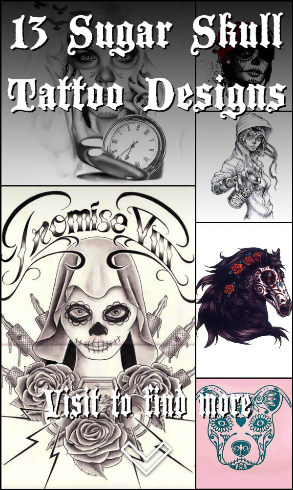 13 Sugar Skull Tattoo Designs