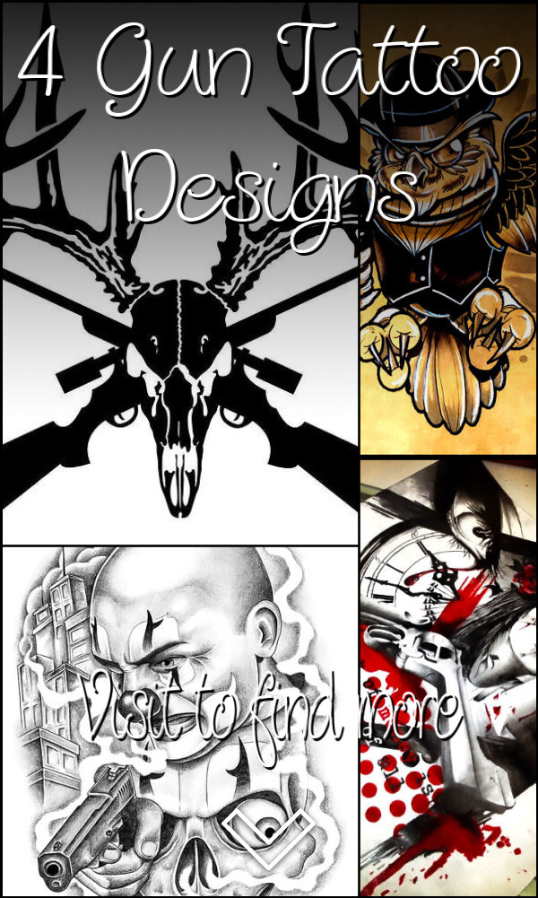 4 Gun Tattoo Designs