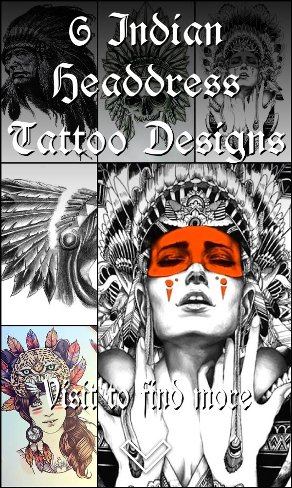 6 Indian Headdress Tattoo Designs