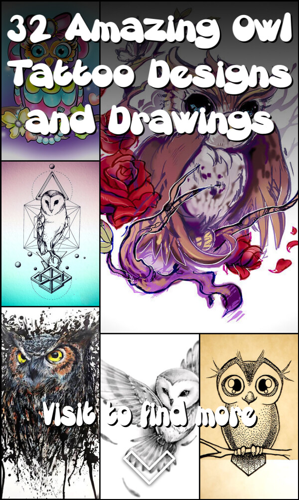 32 Amazing Owl Tattoo Designs and Drawings