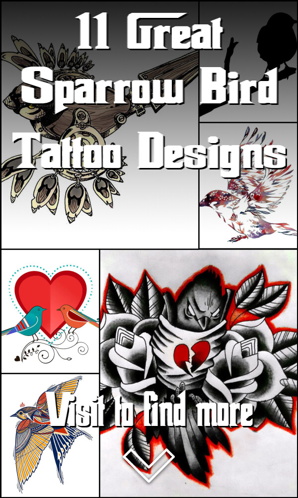 11 Great Sparrow Bird Tattoo Designs