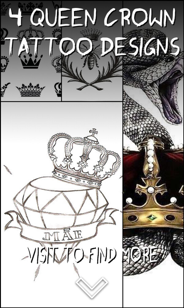 4 Queen Crown Tattoo Designs