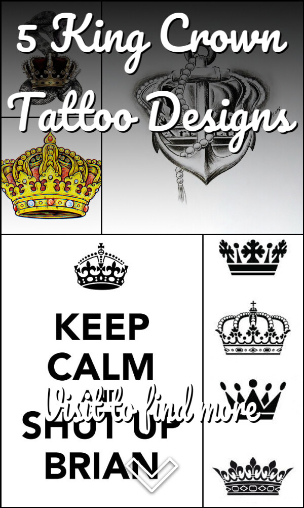5 King Crown Tattoo Designs