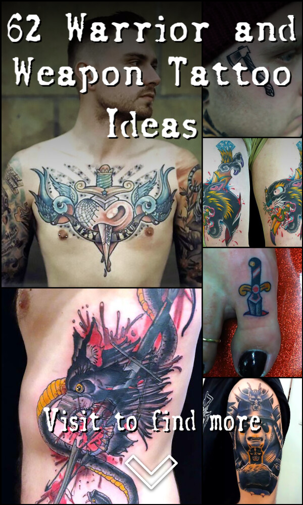62 Warrior and Weapon Tattoo Ideas