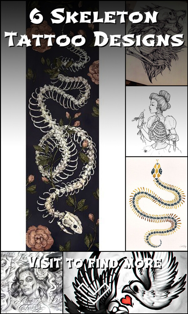 6 Skeleton Tattoo Designs
