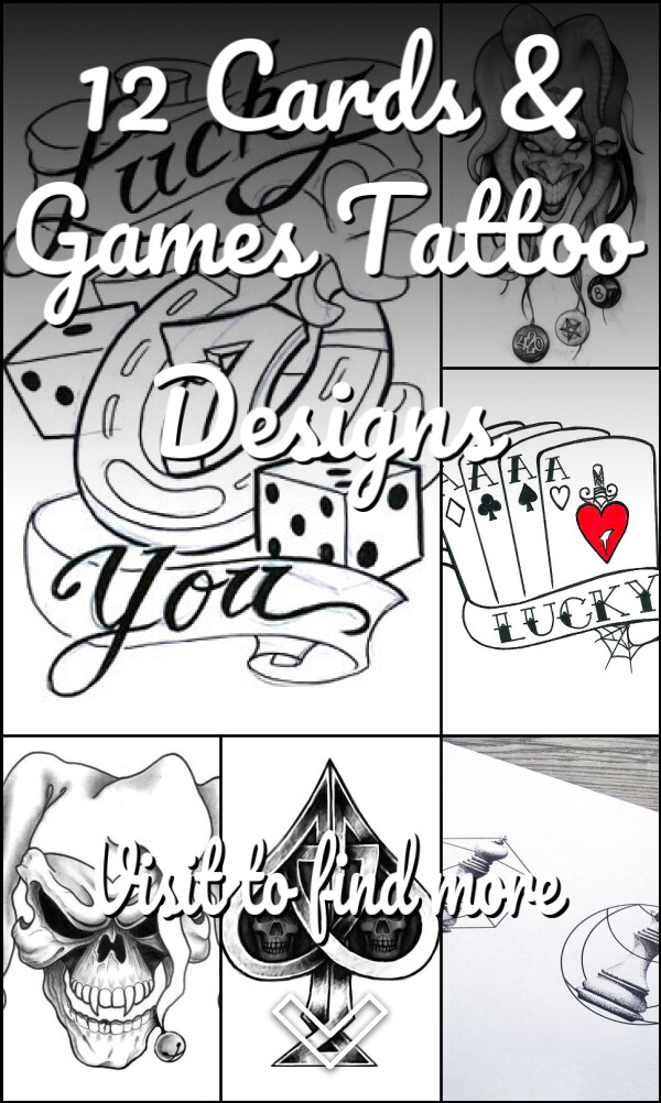 12 Cards & Games Tattoo Designs