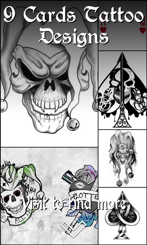 9 Cards Tattoo Designs