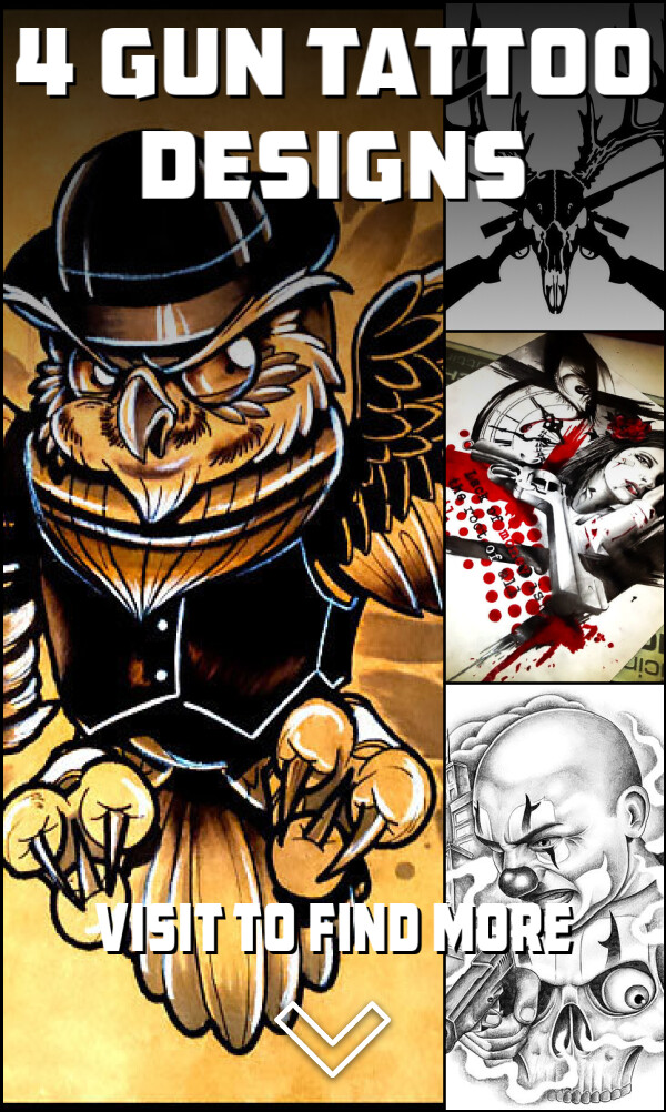 4 Gun Tattoo Designs