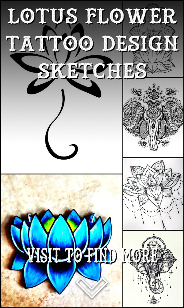 15 Lotus Flower Tattoo Design Sketches
