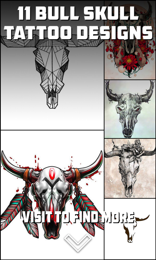 11 Bull Skull Tattoo Designs