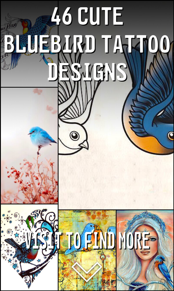 46 Cute Bluebird Tattoo Designs