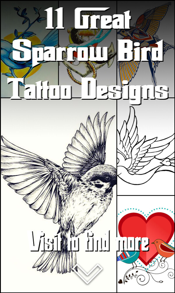 11 Great Sparrow Bird Tattoo Designs