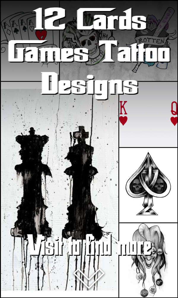 12 Cards & Games Tattoo Designs