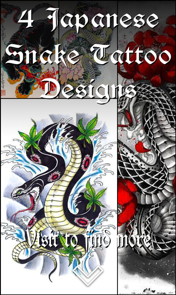 4 Japanese Snake Tattoo Designs