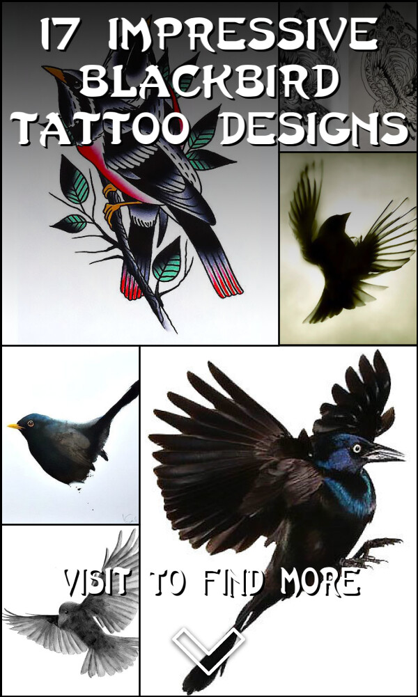 17 Impressive Blackbird Tattoo Designs