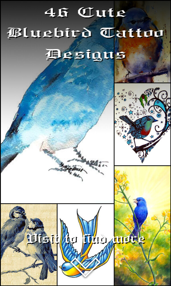 46 Cute Bluebird Tattoo Designs