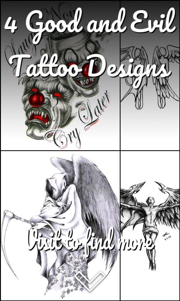 4 Good and Evil Tattoo Designs