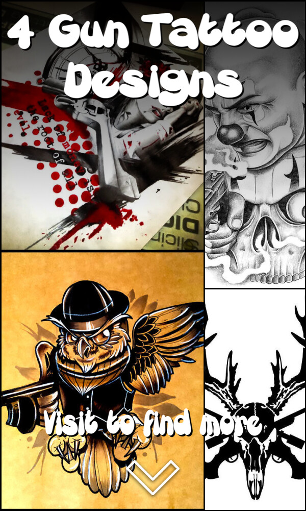 4 Gun Tattoo Designs