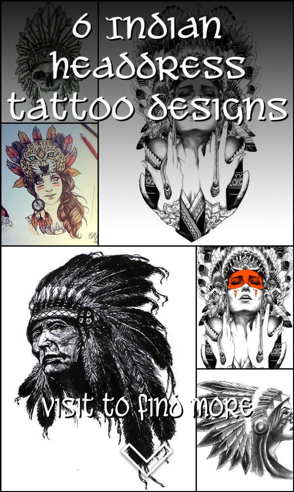 6 Indian Headdress Tattoo Designs