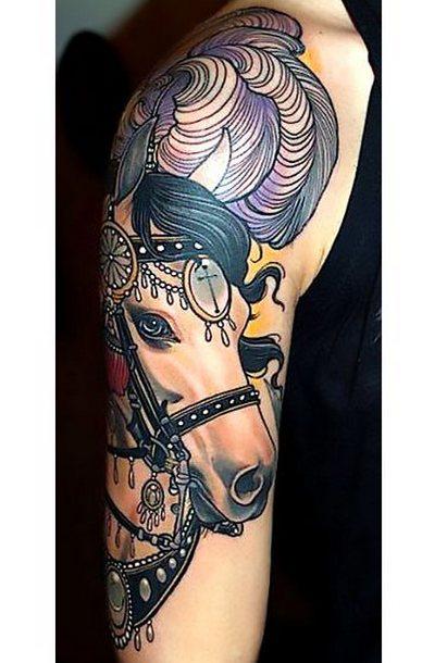 Beautiful Horse Head Tattoo Idea