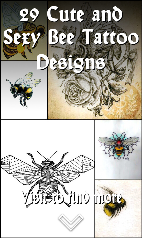 29 Cute and Sexy Bee Tattoo Designs