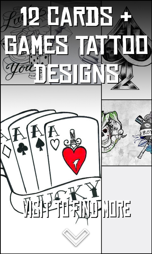 12 Cards & Games Tattoo Designs