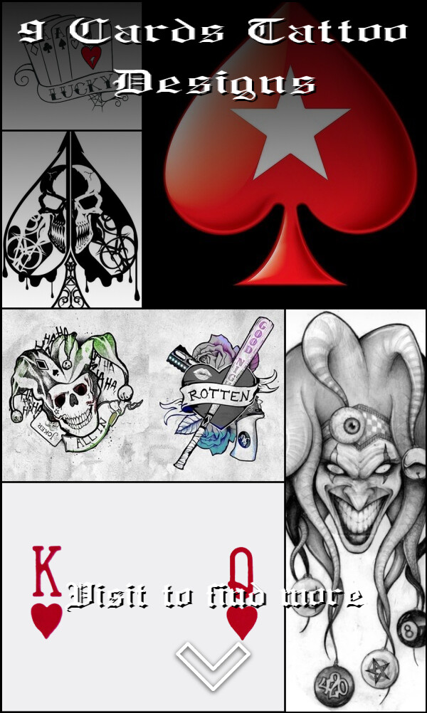 9 Cards Tattoo Designs
