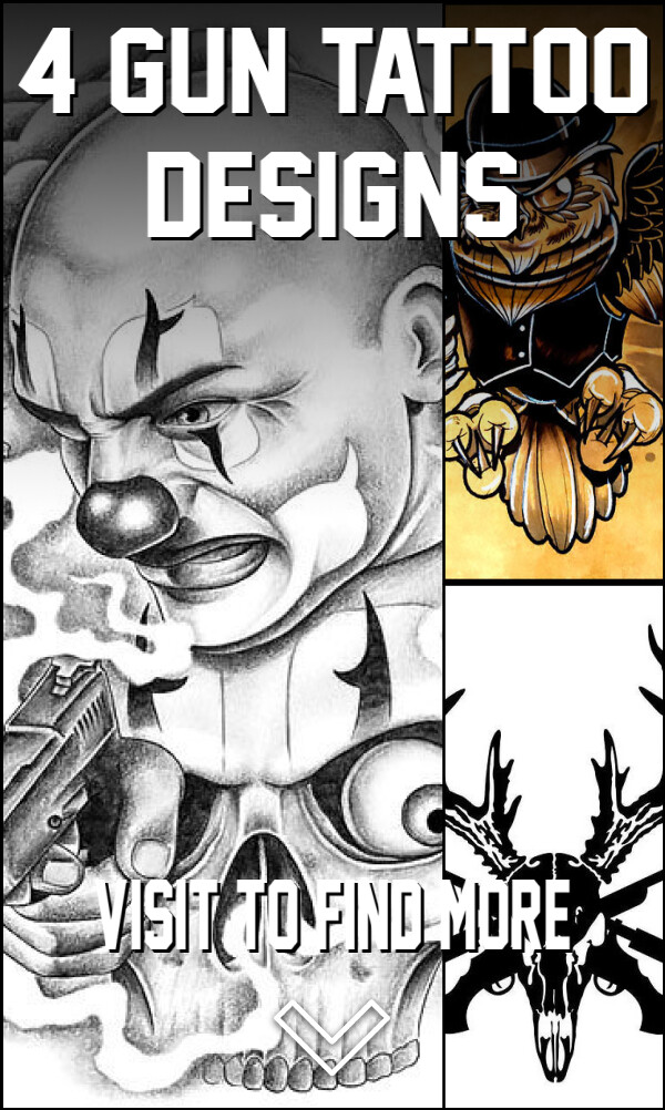 4 Gun Tattoo Designs
