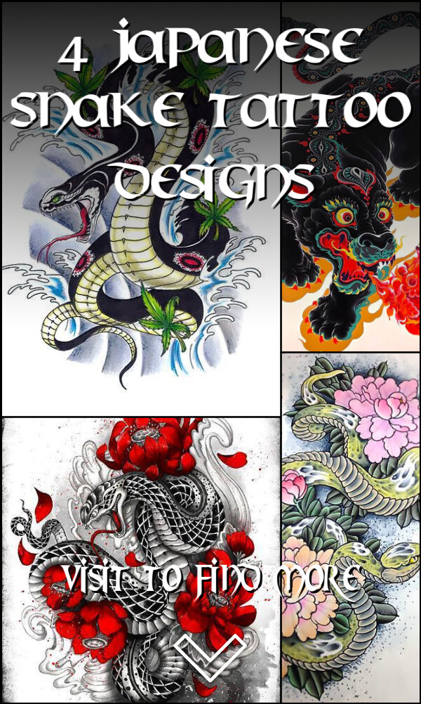 4 Japanese Snake Tattoo Designs