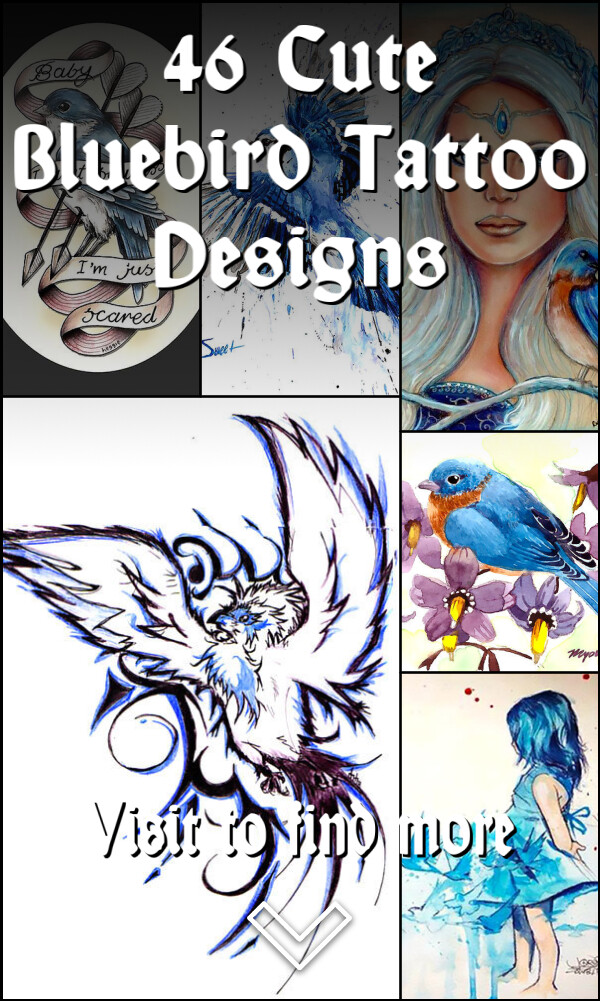 46 Cute Bluebird Tattoo Designs