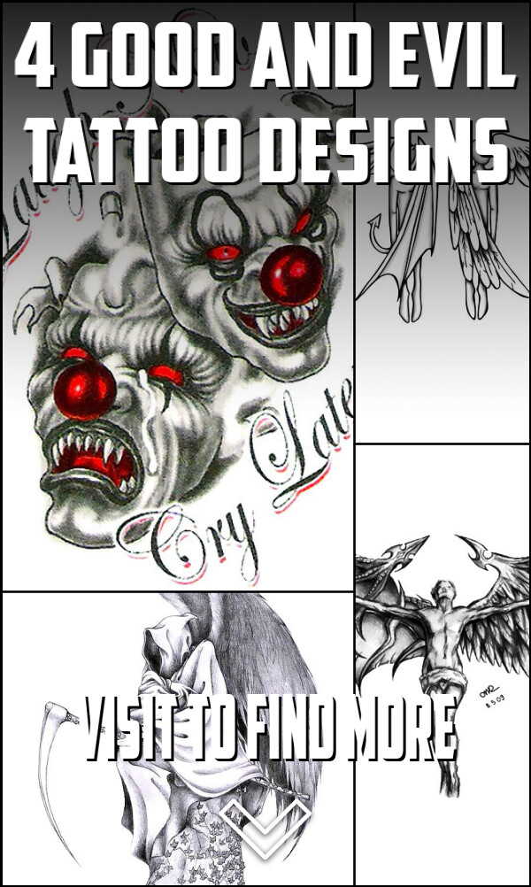 4 Good and Evil Tattoo Designs
