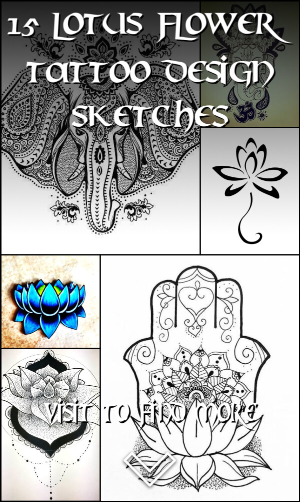 15 Lotus Flower Tattoo Design Sketches