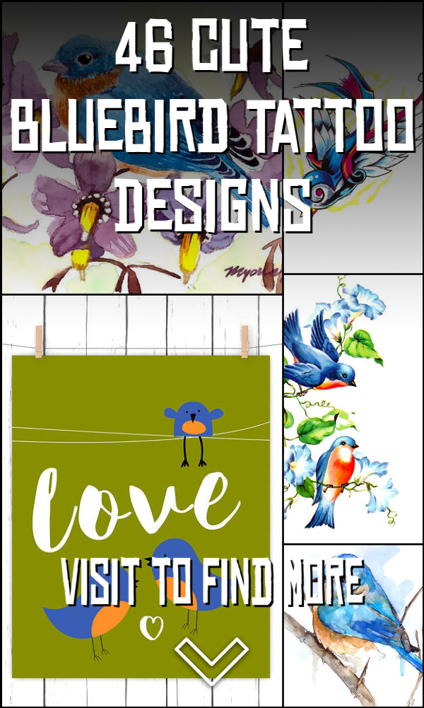 46 Cute Bluebird Tattoo Designs