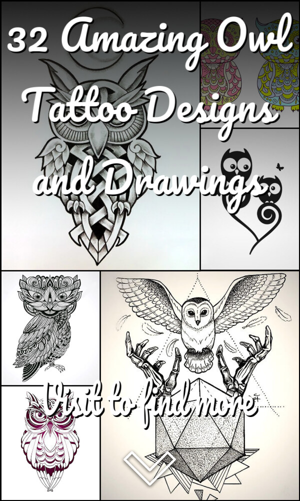 32 Amazing Owl Tattoo Designs and Drawings