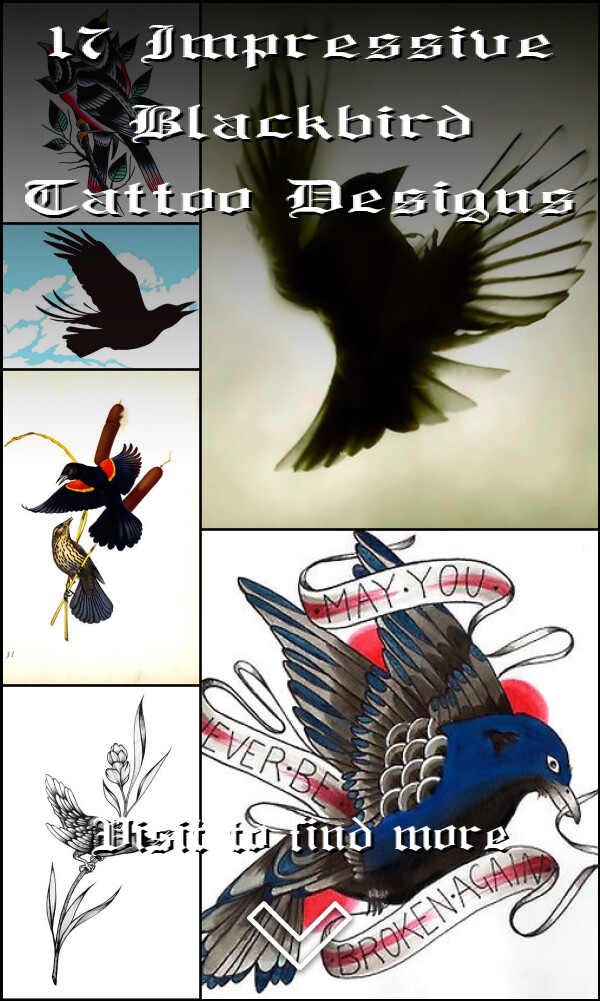 17 Impressive Blackbird Tattoo Designs