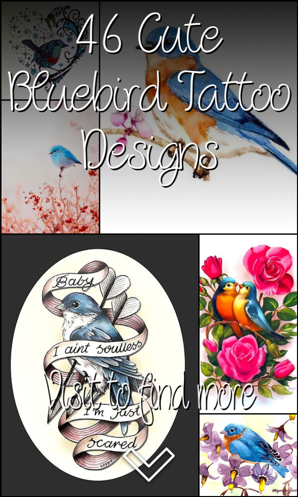 46 Cute Bluebird Tattoo Designs