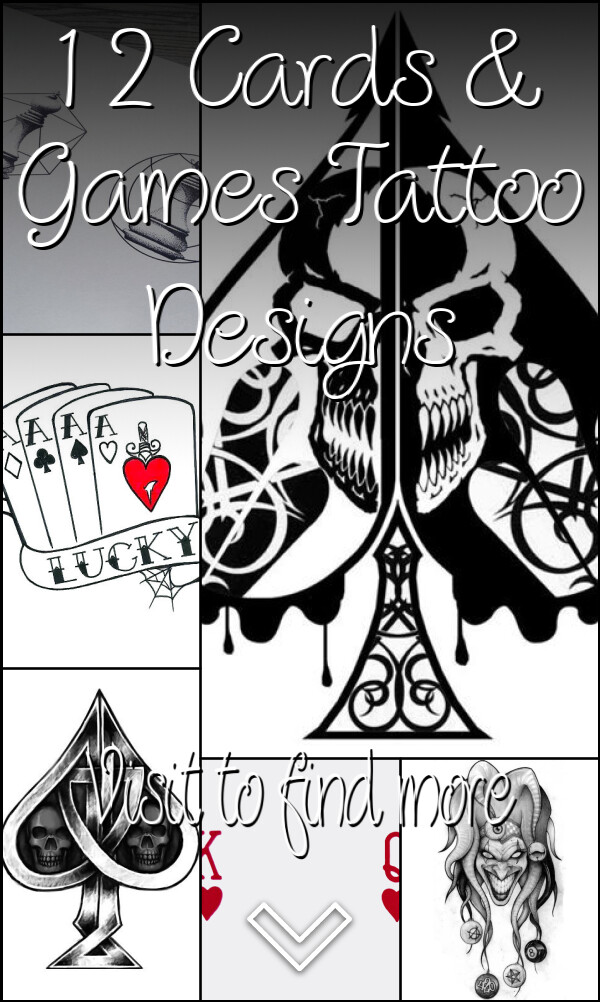 12 Cards & Games Tattoo Designs