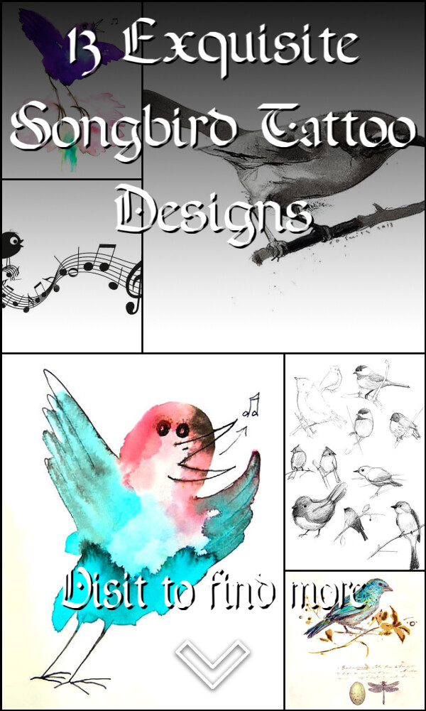 13 Exquisite Songbird Tattoo Designs