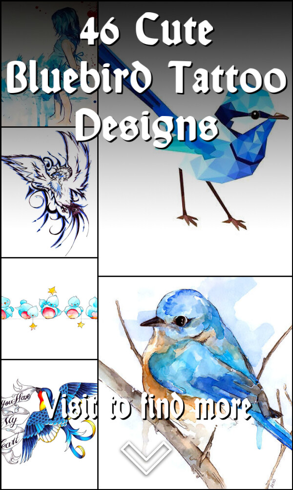 46 Cute Bluebird Tattoo Designs