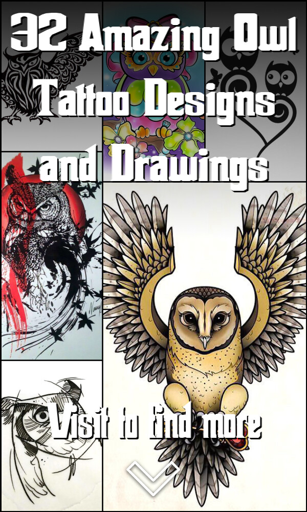 32 Amazing Owl Tattoo Designs and Drawings