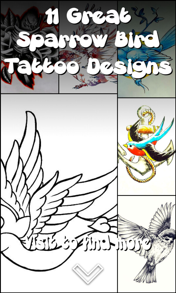 11 Great Sparrow Bird Tattoo Designs